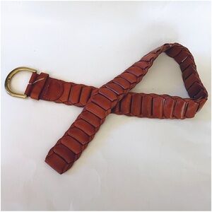 Kenneth Cole New York Braided Tan Leather Belt Size Small